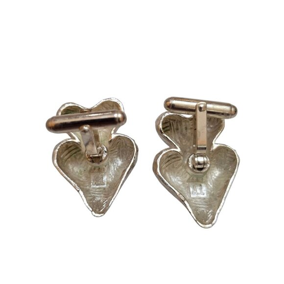 Vintage 80s Rare Alexis Lahellec Paris NOS Silver Gilt Double Heart Cufflinks - Picture 5 of 6